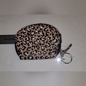 Change purse cheetah metal star 2 sided zippered